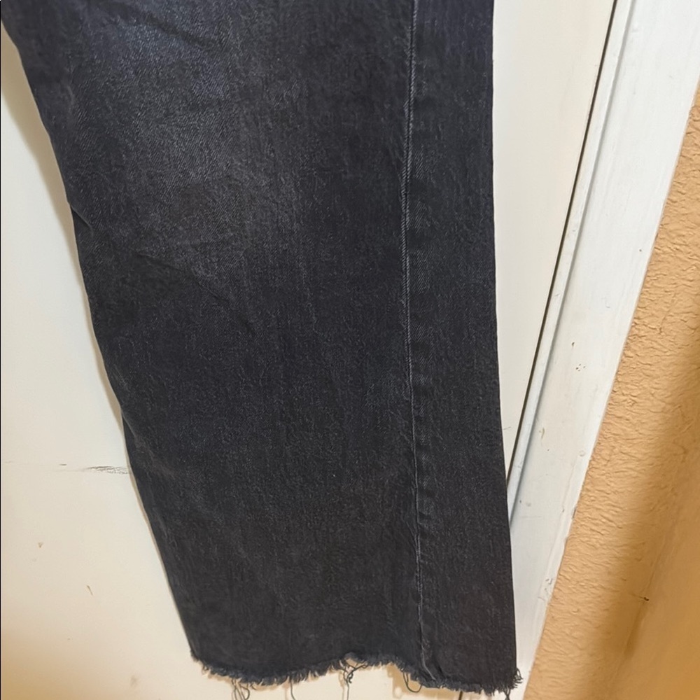 LOFT High Waist Sandal Flare Black Wide Leg Jeans Size 31/12! - Picture 6 of 13